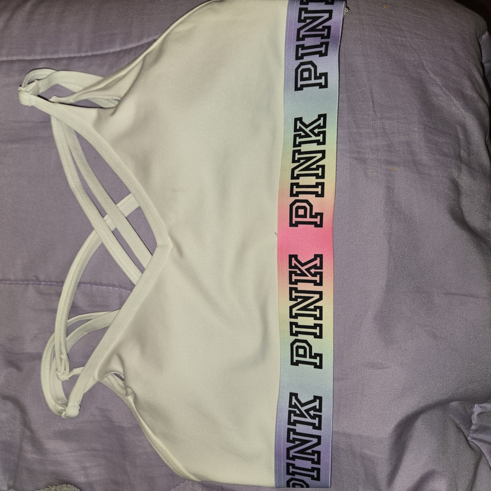 PINK Victoria's Secret Women's White Sports Bra